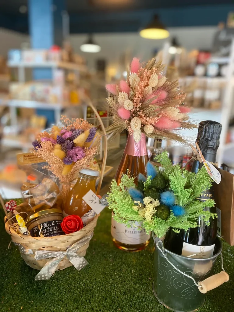 coffret fleuri avec produits de qualité